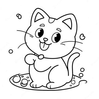 Playful Kitty With Sprinkles Coloring Page 31804-25469