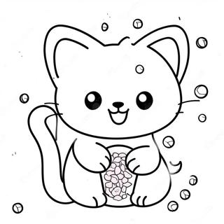 Playful Kitty With Sprinkles Coloring Page 31804-25470