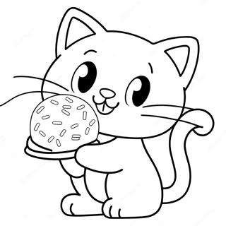 Playful Kitty With Sprinkles Coloring Page 31804-25471