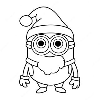 Festive Minion With Santa Hat Coloring Page 31814-25478