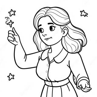 Hermione Casting A Spell Coloring Page 31824-25486