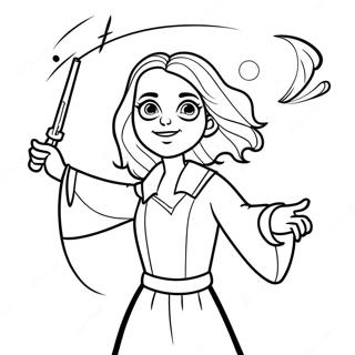 Hermione Casting A Spell Coloring Page 31824-25487