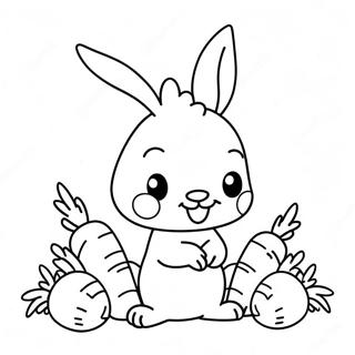 Cute Rabbit With Carrots Coloring Page 31834-25494