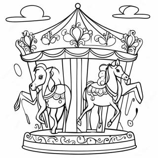 Whimsical Carousel Animals Coloring Page 31854-25509