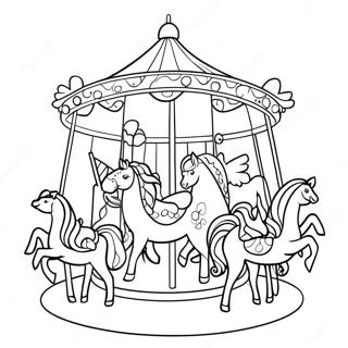 Whimsical Carousel Animals Coloring Page 31854-25510