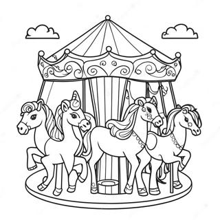 Whimsical Carousel Animals Coloring Page 31854-25512