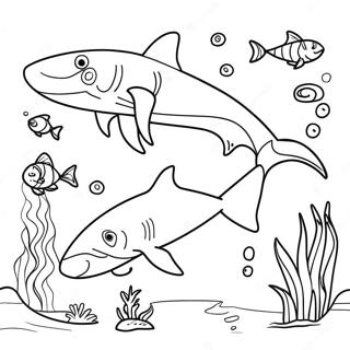 Shark Adventures Coloring Pages