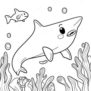 Friendly Shark Swimming Coloring Page 31864-25517