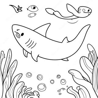 Friendly Shark Swimming Coloring Page 31864-25518