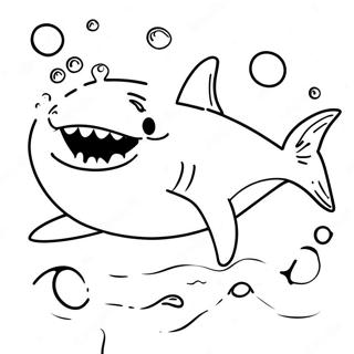 Friendly Shark Swimming Coloring Page 31864-25520