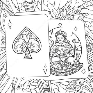 Colorful Playing Cards Coloring Page 31884-25531