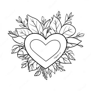 Broken Heart With Flowers Coloring Page 31904-25549