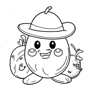 Funny Potato In A Hat Coloring Page 31914-25565