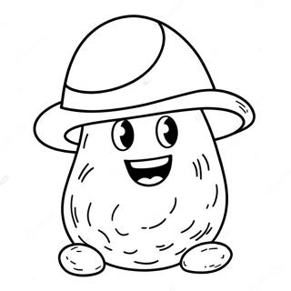 Funny Potato In A Hat Coloring Page 31914-25566