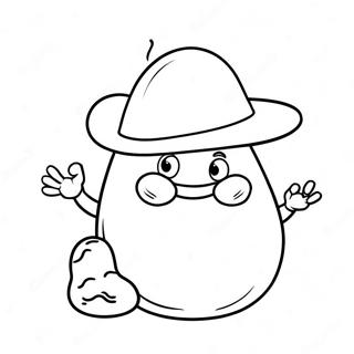 Funny Potato In A Hat Coloring Page 31914-25568