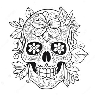 Floral Skull Tattoo Coloring Page 31934-25573