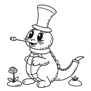 Alice In Wonderland Caterpillar Smoking Hookah Coloring Page 31943-25584