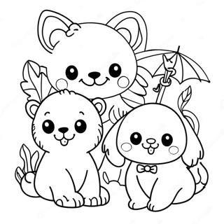 Joyful Animal Friends Coloring Page 31954-25590