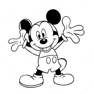 Mickey Mouse With Colorful Balloons Coloring Page 31974-25605