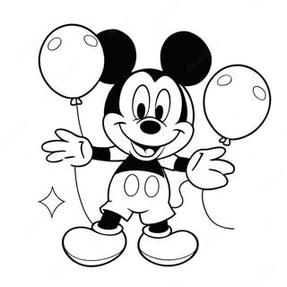 Mickey Mouse With Colorful Balloons Coloring Page 31974-25607