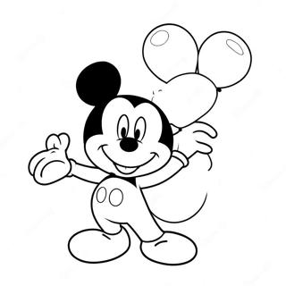 Mickey Mouse With Colorful Balloons Coloring Page 31974-25608