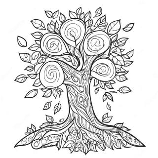 Growth Mindset Tree With Colorful Leaves Coloring Page 3197-2596