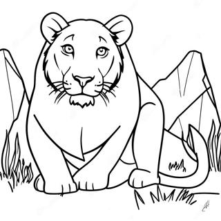 Majestic Lioness In The Wild Coloring Page 31984-25610