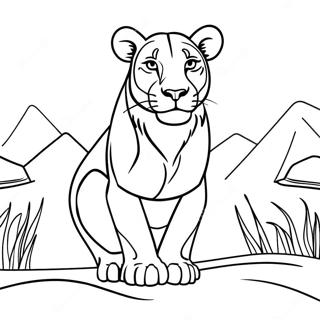 Majestic Lioness In The Wild Coloring Page 31984-25612