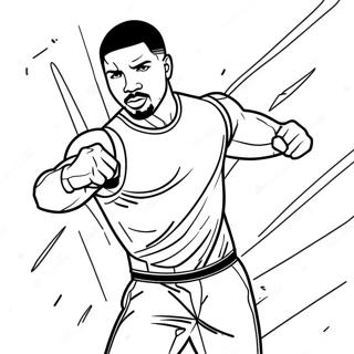 Michael B Jordan Action Pose Coloring Page 32024-25663