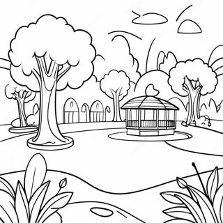 Community Park Scene Coloring Page 32043-25655