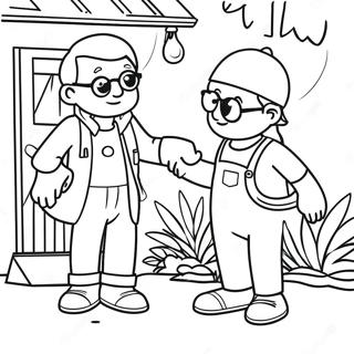 Friendly Neighbors Coloring Page 32044-25657