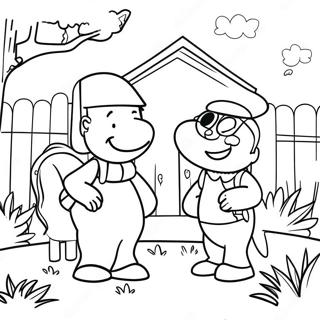 Friendly Neighbors Coloring Page 32044-25659