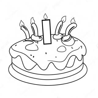 Happy 1st Birthday Cake Coloring Page 32073-25682