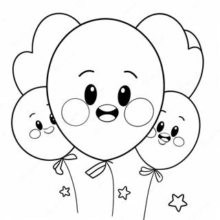 Cheerful 1st Birthday Balloons Coloring Page 32074-25685