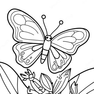 Colorful Butterfly Pollinator Coloring Page 32124-25721