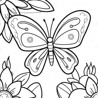 Colorful Butterfly Pollinator Coloring Page 32124-25723