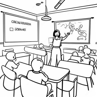 Social Studies Classroom Coloring Page 32133-25727