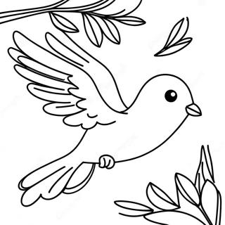 Flying Dove With Olive Branch Coloring Page 32144-25738