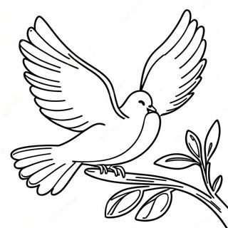 Flying Dove With Olive Branch Coloring Page 32144-25739