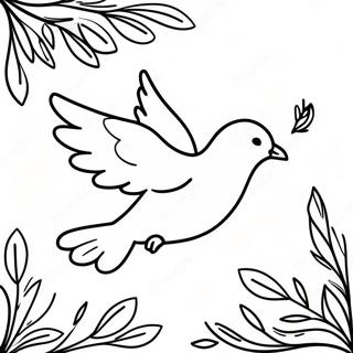 Flying Dove With Olive Branch Coloring Page 32144-25740