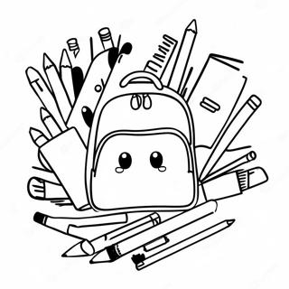 Cute School Supplies Coloring Pages