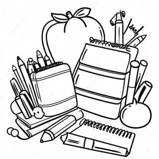 Cute School Supplies Coloring Page 32153-25742