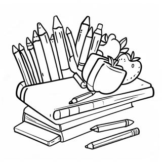 Cute School Supplies Coloring Page 32153-25743