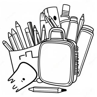 Cute School Supplies Coloring Page 32153-25744