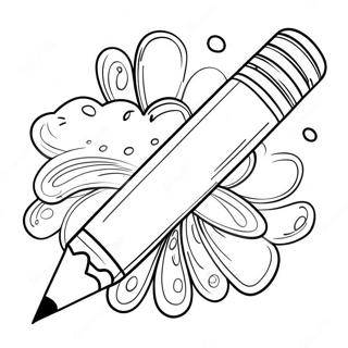 Adorable Pencil And Eraser Coloring Page 32154-25747