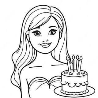 Happy Birthday Barbie Birthday Coloring Pages