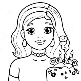 Happy Birthday Barbie Coloring Page 32163-25752