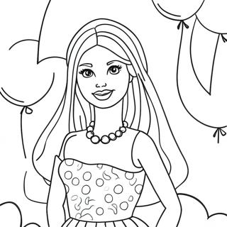 Barbie With Colorful Balloons Coloring Page 32164-25760