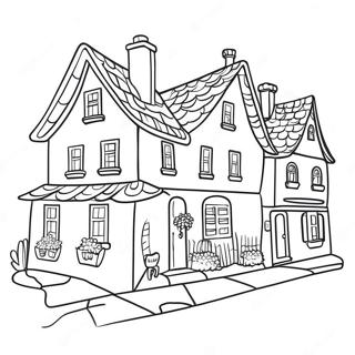 Charming Village Houses Coloring Page 32174-25766