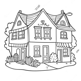 Charming Village Houses Coloring Page 32174-25768